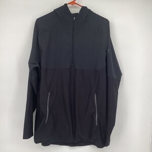 EUC‎ Mens Under Armour 1/2 Zip Hooded Pullover - Black -XL